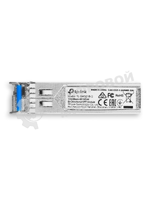 Модуль TP-Link SFP 1000Base-BX WDM Bi-Directional SFP module, TX: 1310 nm and RX: 1550 nm, 1 LC Simplex port, up to 2 km transmission distance in 9/125 μm SMF (Single-Mode Fiber), Supports Digital Diagnostic Monitoring (DDM).