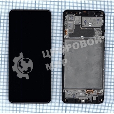 Дисплей для Samsung Galaxy M22 SM-M225F в сборе с тачскрином и рамкой OLED черный