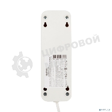 Удлинитель Rexant 3 гнезда, 3 м, 2х0.75 мм², б/з, белый (Сделано в России)