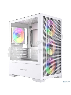 Компьютерный корпус Powercase Mistral Micro B315W, Tempered Glass, 4x 120mm ARGB PWM Fan, белый, mATX  (CMMB315W-A4)
