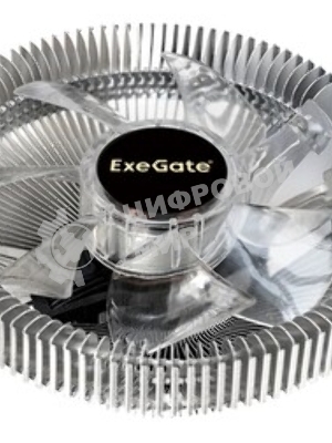 Кулер для процессора ExeGate Wizard EE91-PWM.BLUE серебристый, 90 мм, алюминий, 2400 об/мин, 24 дБ, 4 pin, 75 Вт, 50 мм