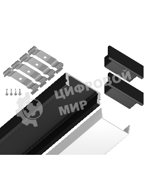 Алюминиевый профиль Ambrella light GP1700BK черный 2000*15.5*6