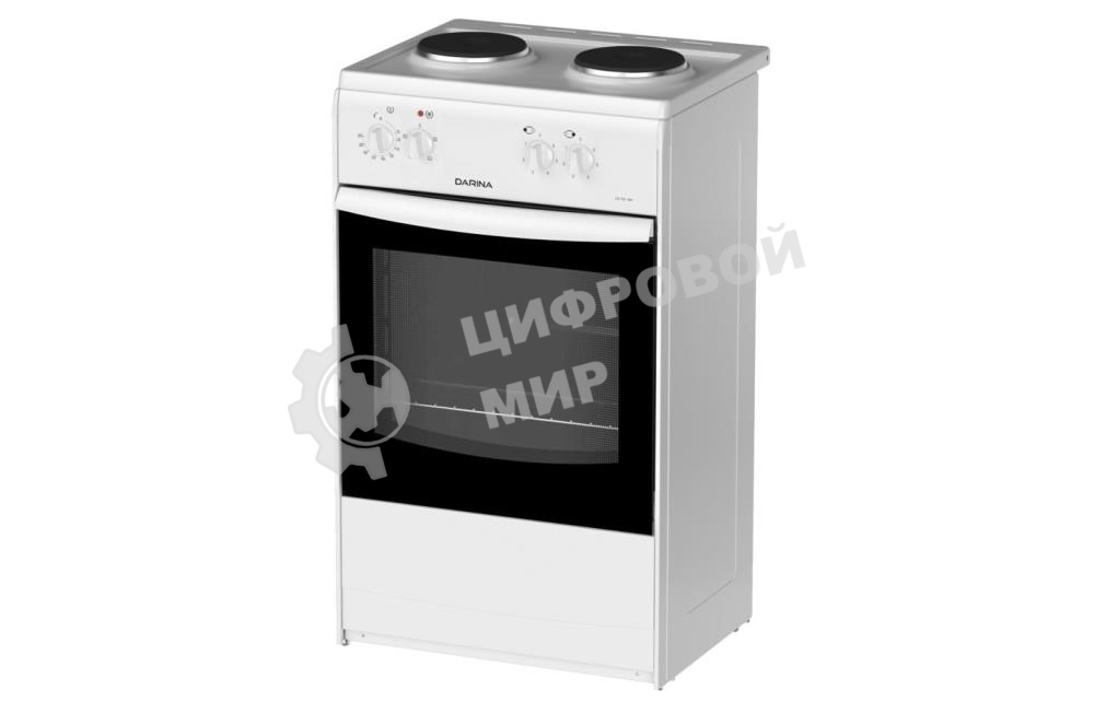 Плита электрическая Darina S EM 521 404 W белый/черный, конфорок 2 шт, духовка 45 л, 50 см x 85 см x 41 см