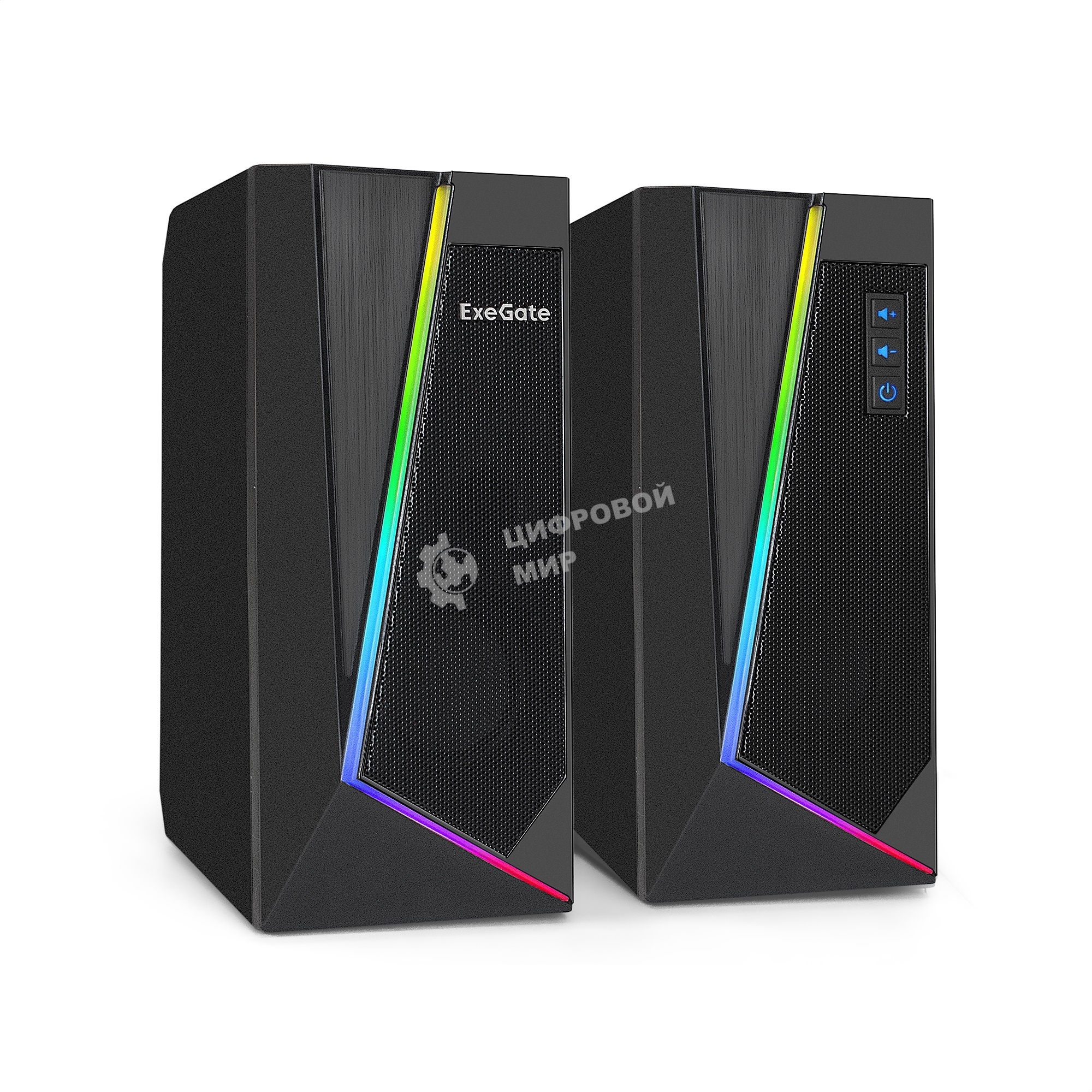 Акустическая система 2.0 ExeGate EX289688RUS Accord 240 (питание USB, 2х3Вт (6Вт RMS), 60-20000Гц, черный, RGb подсветка)