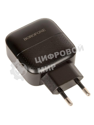 Сетевое зарядное устройство BOROFONE BA46A Premium, один порт USB, один порт Type-C, PD, 18W, 5V, 3.0A, черный