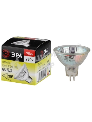 Лампа галогенная ЭРА GU5.3-JCDR (MR16)-75W-230V-CL GU5.3 75Вт софит теплый белый свет