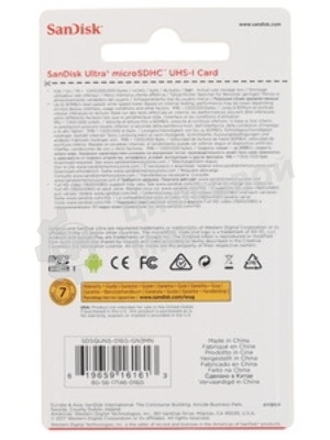 Флеш карта microSD 16GB SanDisk microSDXC Class 10 Ultra (SD адаптер) UHS-I A1 100MB/s