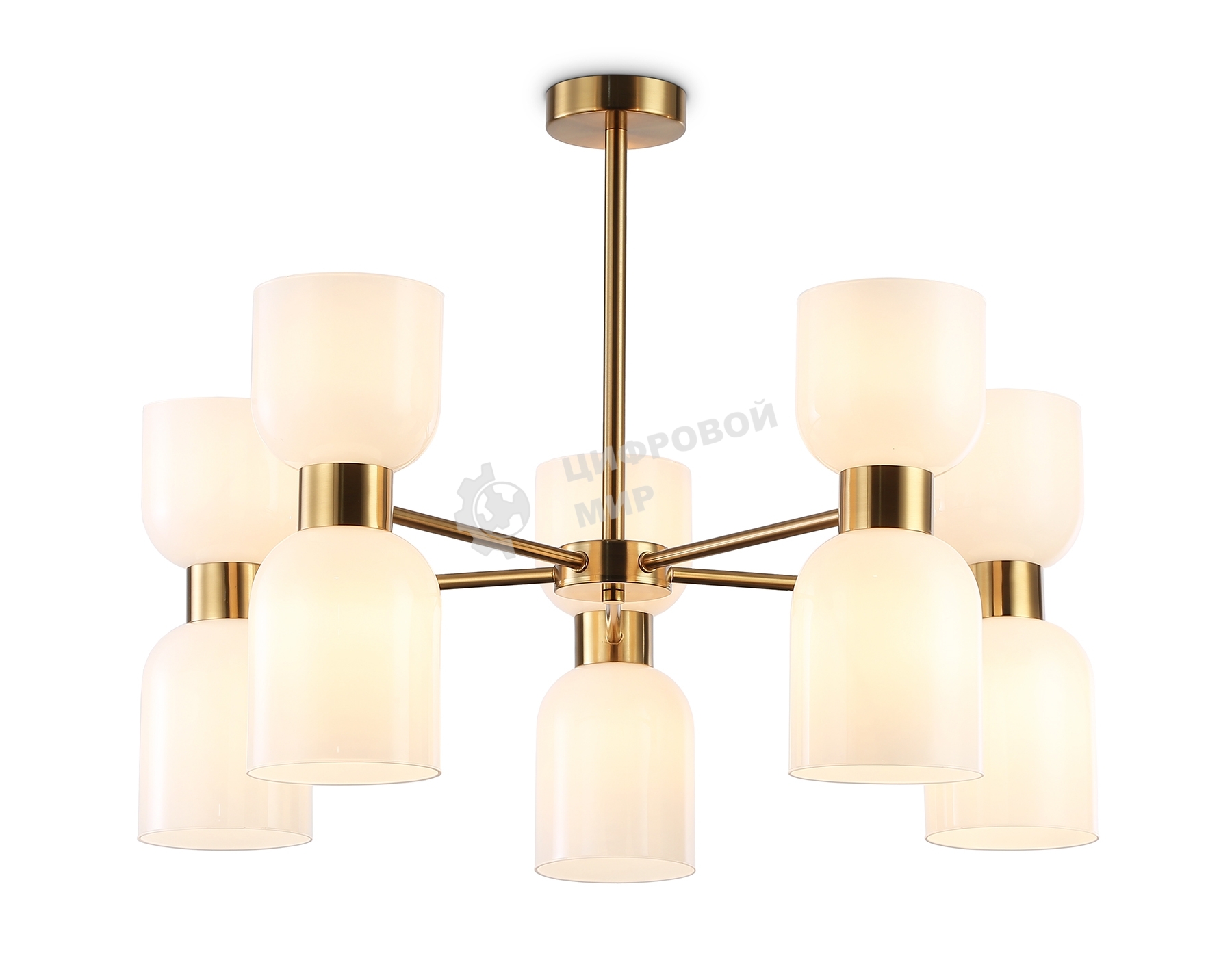 Люстра Ambrella light LH56093/10 BS/FR латунь/белый матовый E14*10 max 40W D700*510