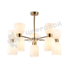 Люстра Ambrella light LH56093/10 BS/FR латунь/белый матовый E14*10 max 40W D700*510