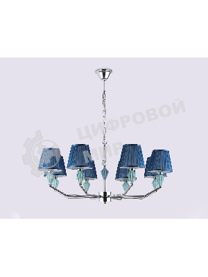 Люстра Ambrella light LH75063/8 CH/DB хром/темно синий E14/8 max 40W D870*810
