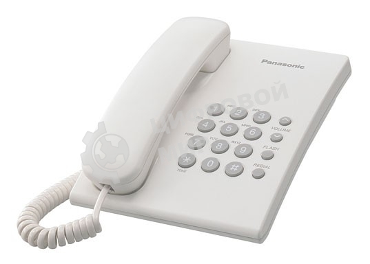 Телефон проводной Panasonic KX-TS2350RUW белый повтор номера, регул-ка громкости, кр.на стену