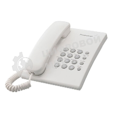 Телефон проводной Panasonic KX-TS2350RUW белый повтор номера, регул-ка громкости, кр.на стену