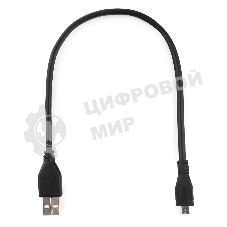 Кабель USB 2.0 Pro Gembird/Cablexpert AM/microBM 5P, 0.3м, экран, черный, пакет