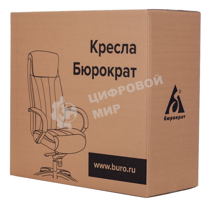 Кресло руководителя Бюрократ T-9908/WALNUT черный, кожа, крестовина металл