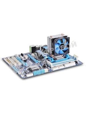 Кулер для процессора DEEPCOOL ICE EDGE MINI FS V2.0 синий, 80 мм, алюминий/медь, 2200 об/мин, 24.7 дБ, 3 pin, 100 Вт, 112 мм
