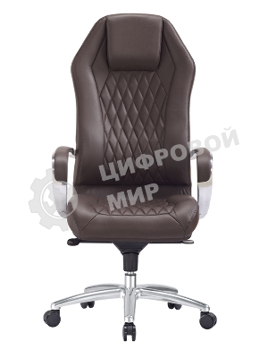 Кресло руководителя Бюрократ AURA/BROWN коричневый, кожа, крестовина алюминий