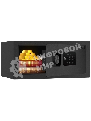 Сейф Deli ET531 200x 420x 370 мм, ключевой/кодовый электронный, черный