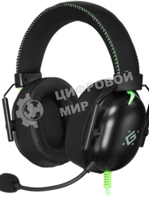 Гарнитура Defender Toxic чёрный, проводная, USB / mini jack 3.5 мм, подсветка