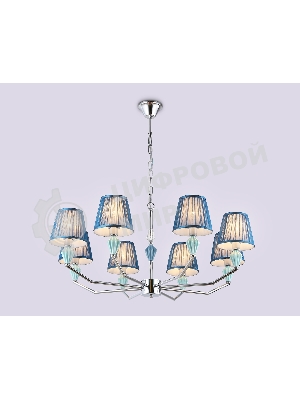 Люстра Ambrella light LH75063/8 CH/DB хром/темно синий E14/8 max 40W D870*810