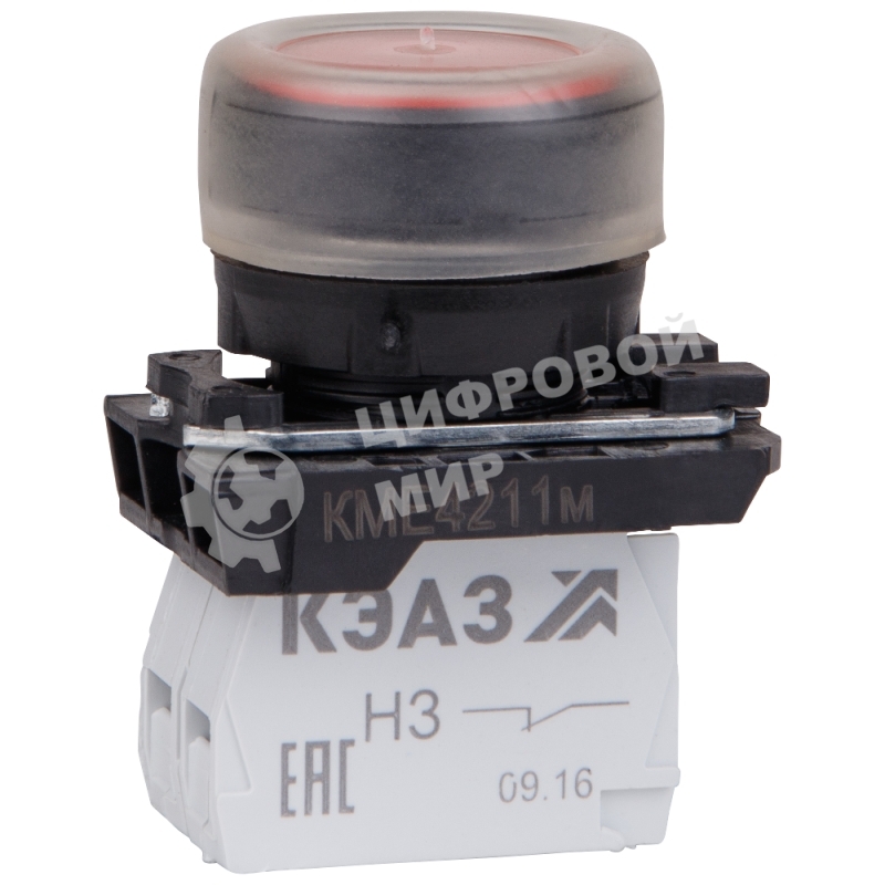 Кнопка КМЕ 4211м 1но+1нз цилиндр IP65 красн. КЭАЗ 248244