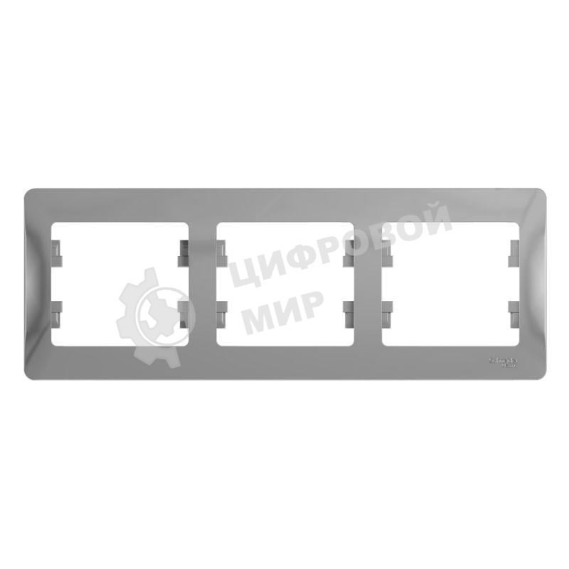 Рамка 3-м Glossa горизонт. алюм. SchE GSL000303