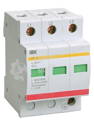 Ограничитель перенапряжения ОПС1-C 3P IEK MOP20-3-C