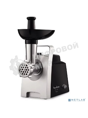 Мясорубка электрическая Moulinex ME108832 черный, 1400 Вт, 1.7 кг/мин, реверс, защита от перегрузки, насадки - 6