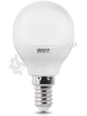 Лампа светодиодная Gauss Elementary 10Вт цок.: E14 шар 220B 4100K св. свеч. белый нейт. (упак.: 10 шт)