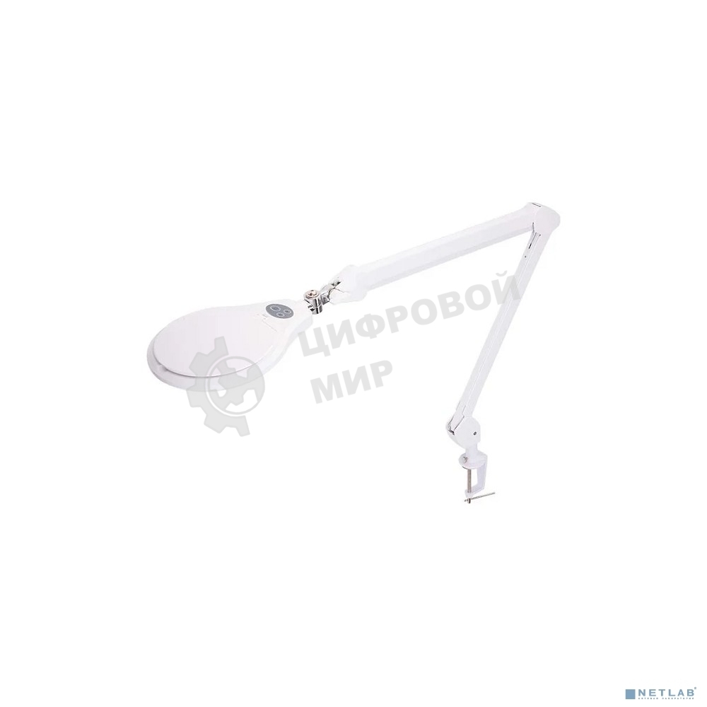 Лупа на струбцине Rexant, круглая, 5D, с подсветкой 72 SMD, сенсорный регулятор яркости, белая