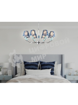 Люстра Ambrella light LH75063/8 CH/DB хром/темно синий E14/8 max 40W D870*810