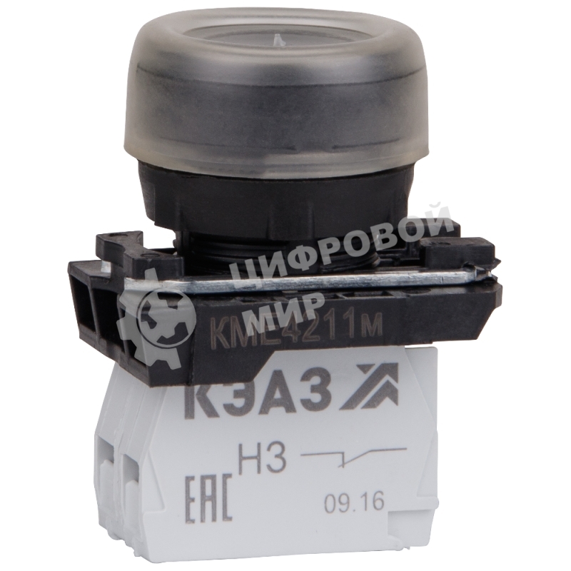 Кнопка КМЕ 4211м 1но+1нз цилиндр IP65 черный КЭАЗ 248243