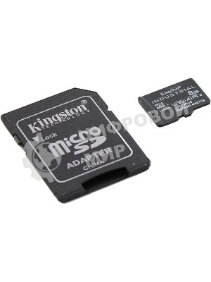 Флеш карта Kingston 8Gb microSDHC Industrial C10 A1 pSLC Card + SD Adapter