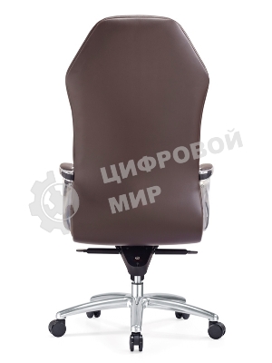 Кресло руководителя Бюрократ AURA/BROWN коричневый, кожа, крестовина алюминий