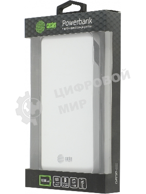 Портативный аккумулятор Cactus CS-PBFSKT-10000 10000mAh 2.1A 2xUSB белый