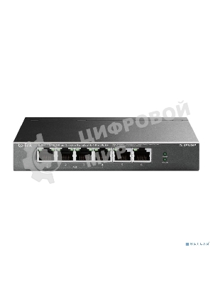 Коммутатор TP-Link 4-port 10/100Mbps Unmanaged PoE+ Switch with 2 10/100Mbps uplink ports, meta case, desktop mount, 4 802.3af/at compliant PoE+ port, 2 10/100Mbps uplink ports, DIP switches for Extend mode, Isolation mode and Priority mode, up to 250m PoE power supply