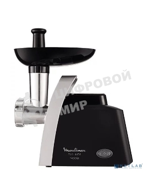 Мясорубка электрическая Moulinex ME108832 черный, 1400 Вт, 1.7 кг/мин, реверс, защита от перегрузки, насадки - 6