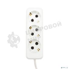 Удлинитель Rexant 3 гнезда, 5 м, 3х1.0 мм², с/з, белый (Сделано в России)