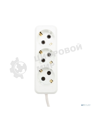 Удлинитель Rexant 3 гнезда, 5 м, 3х1.0 мм², с/з, белый (Сделано в России)