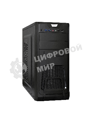 Компьютерный корпус Miditower ExeGate CP-603-UNS350 (ATX, БП UNS350 с вент. 12см, 2хUSB, аудио, черный)