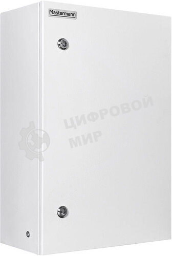 Универсальный монтажный шкаф МASTERMANN-14У+. Габариты (внешние): 400х600х250 (ШхВхГ) Комплектация: замок 2 шт, ключ 1 шт, монтажная плата 1шт, гермовводы (MG-25) 2 шт, усиленные петли, уплотнительная резинка на корпусе. Полезная глубина 195 мм.