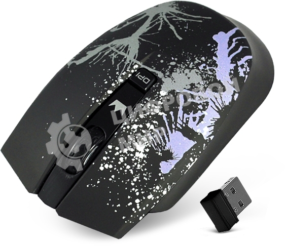 Мышь беспроводная Crown CMM-930W черный, 1600 dpi, радиоканал, USB, кнопки - 4