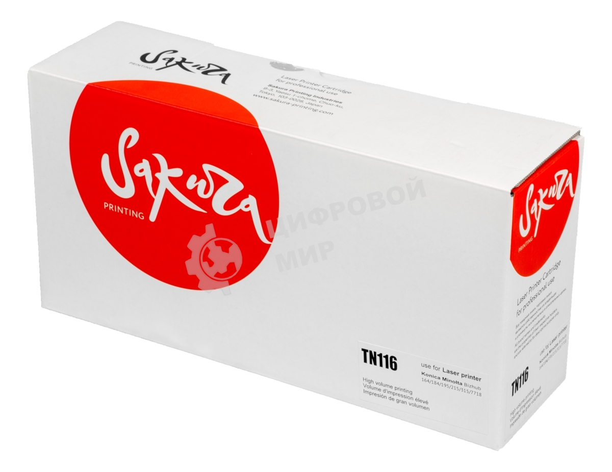 Тонер-туба Sakura KMTN-116 (A1UC050) для Konica Minolta, черный, 11000 к.