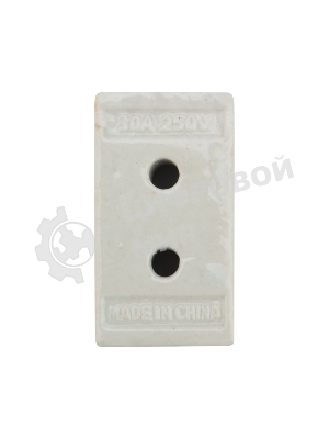 Клемма керамическая винтовая Rexant 16 мм² 3 пары контактов с крепежным отверстием (45 шт./уп.)