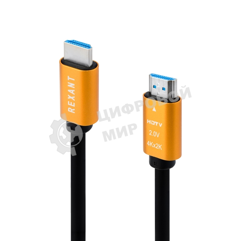 Кабель Rexant HDMI - HDMI 2.0, 2 м Gold