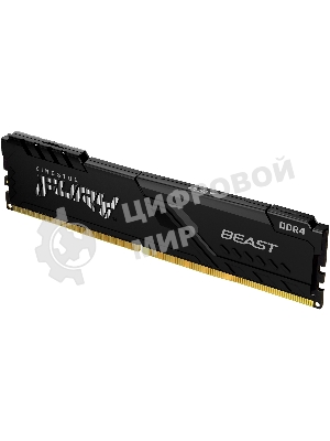 Оперативная память Kingston Fury Beast, DDR4, 16GB (1x16GB), 3200MHz, CL16, DIMM, с радиатором, черный