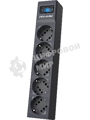 Сетевой фильтр Pilot sG-Max 5 outlets (GP), 15А/3.3 kVt, automatic circuit-breaker, 7 m, gfaphite