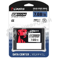 Накопитель SSD Kingston DC600M, 7680 Gb, SATA III, R/W 560/530 МБ/с
