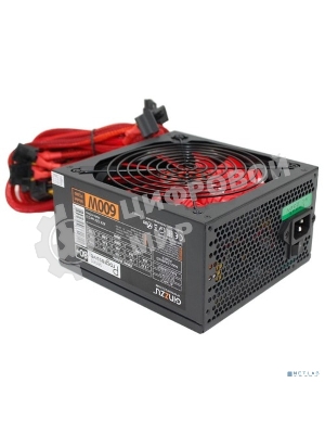 Блок питания Ginzzu PC600 Red, 600Вт, 80 PLUS, 140мм, черный/красный