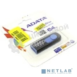 Флешка USB ADATA UV128 (AUV128-64G-RBE), 64Gb, USB 3.0, R/W 100/30, черный/синий