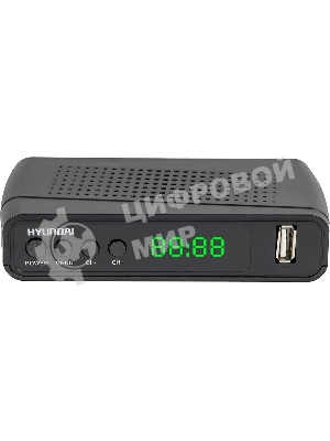 Приставка для цифрового ТВ Hyundai H-DVB520 черный + WiFi-адаптер, DVB-T2, DVB-T, DVB-C, HDMI, USB 2.0 х2